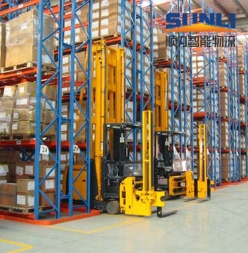 Narrow roadway shelving equipment